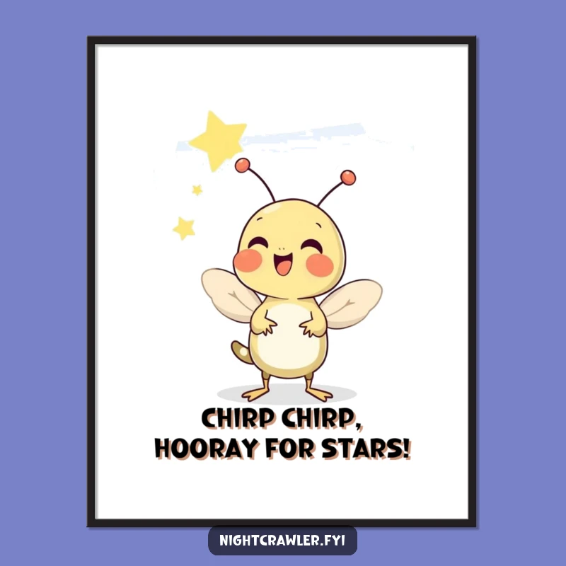 Free Printable Wall Art: Starry Cricket, Funny Downloadable Art for Whimsical Decor