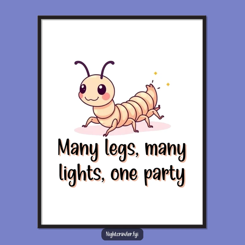 Free Printable Wall Art: Wiggling Centipede Fun, Funny Downloadable Decor