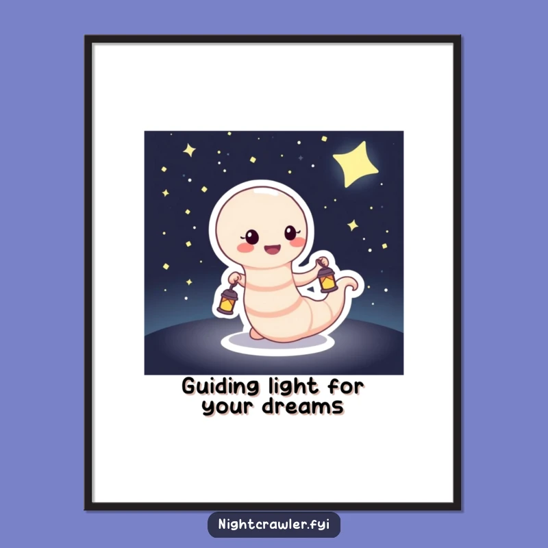 Free Printable Wall Art: Humorous Worm Lantern, Downloadable Art for a Cozy, Funny Atmosphere!