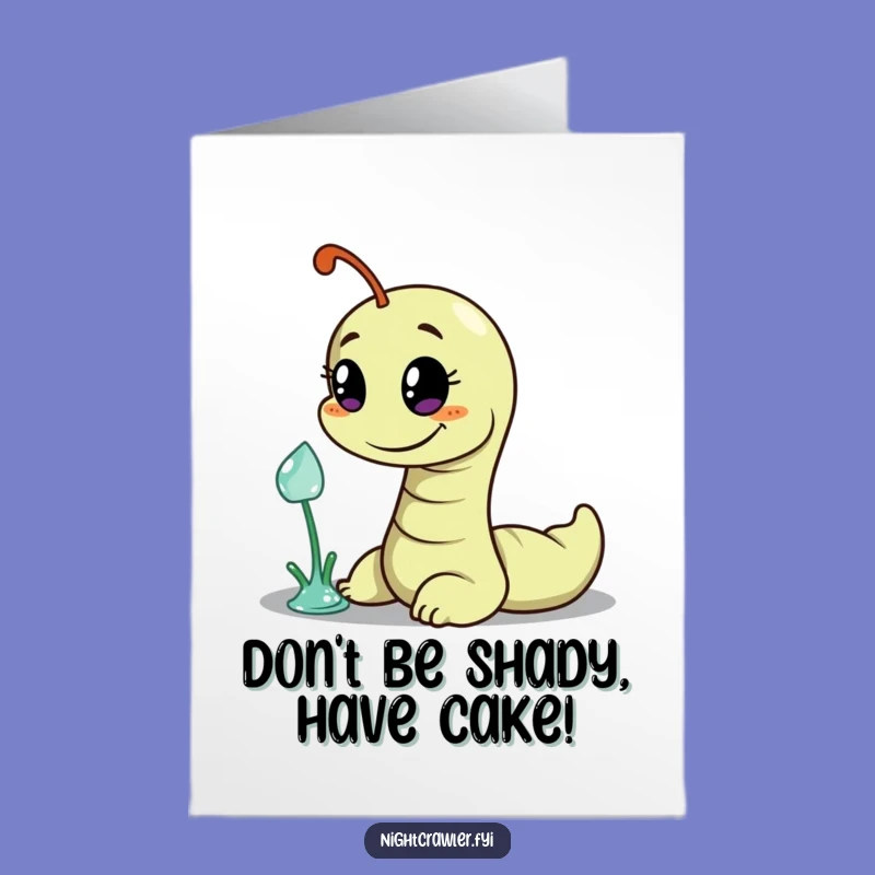 Free Printable Birthday Card: Mischievous Worm Stealing a Dewdrop