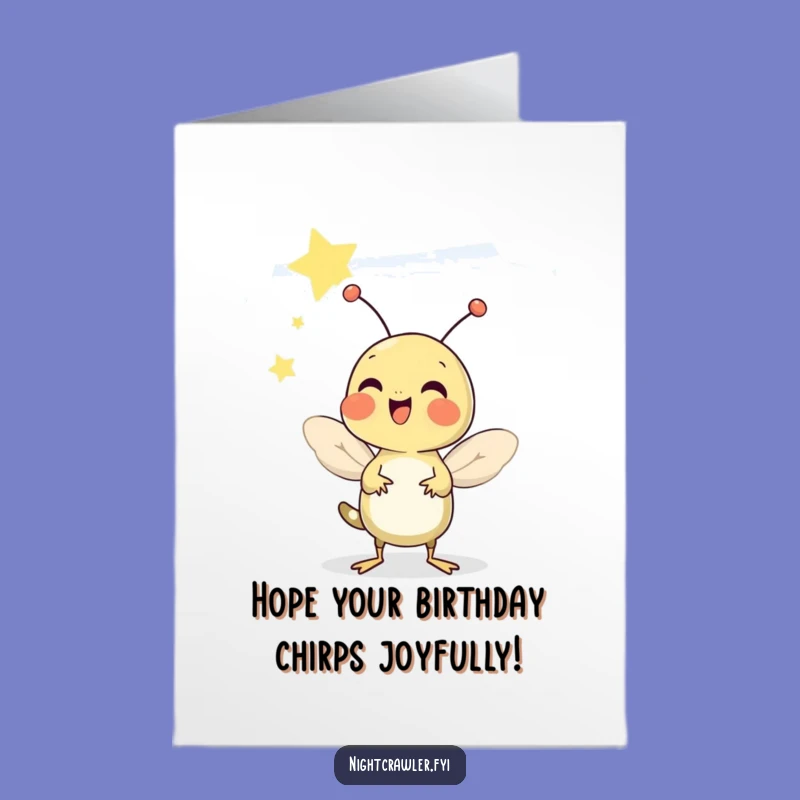 Free Printable Birthday Card: Starry Cricket Chirps for a Merry Celebration