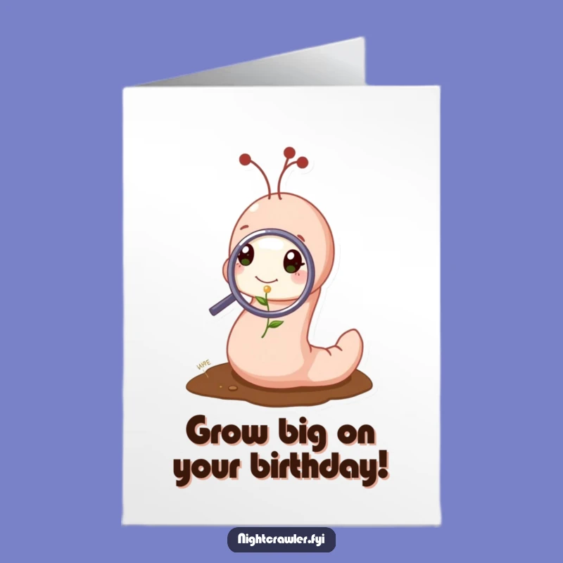 Free Printable Worm Sprout Birthday Card: Funny Downloadable Gift for Nature Enthusiasts
