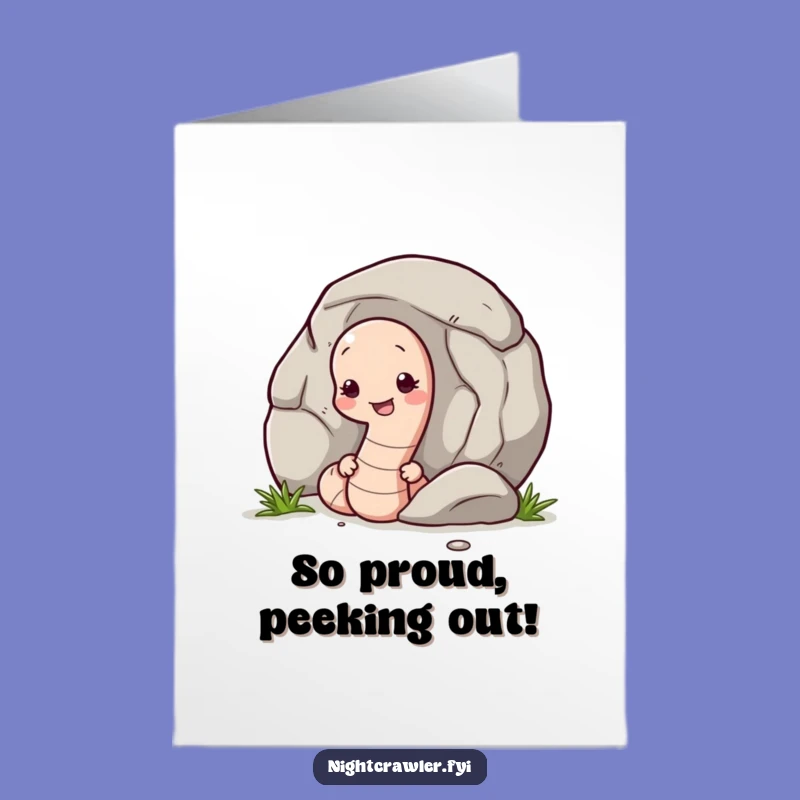 Congrats Shy Earthworm Free Printable Greeting Card