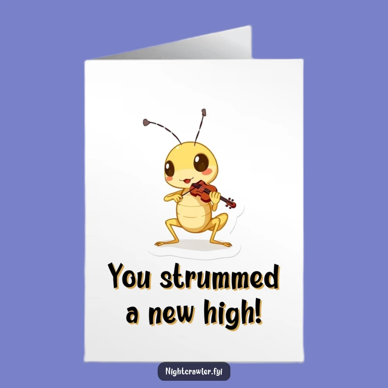 Free Printable Congrats Card: Cricket's Violin Plays a Tune of Success!