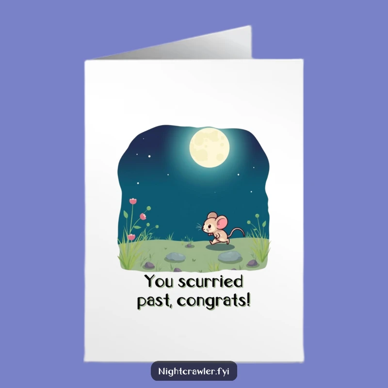 Free Printable Congrats Card: Moonlit Mouse for Your Shining Achievement