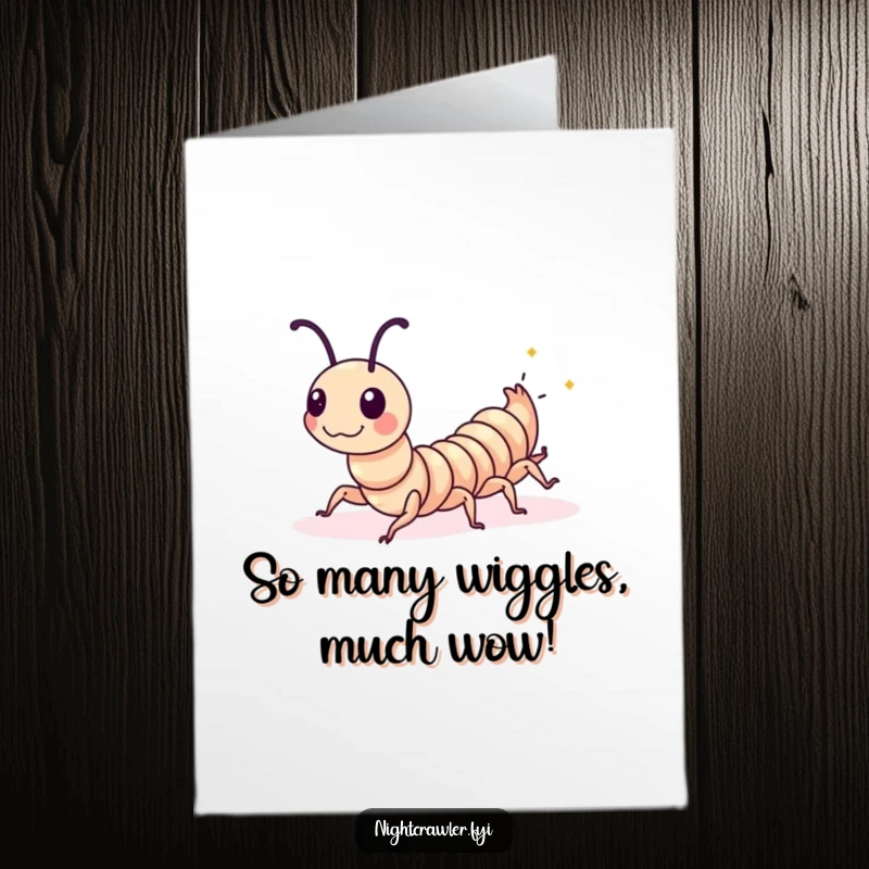Funny Free Printable Congratulations Card: Playful centipede wiggling with glowing spots, celebrating a momentous occasion.