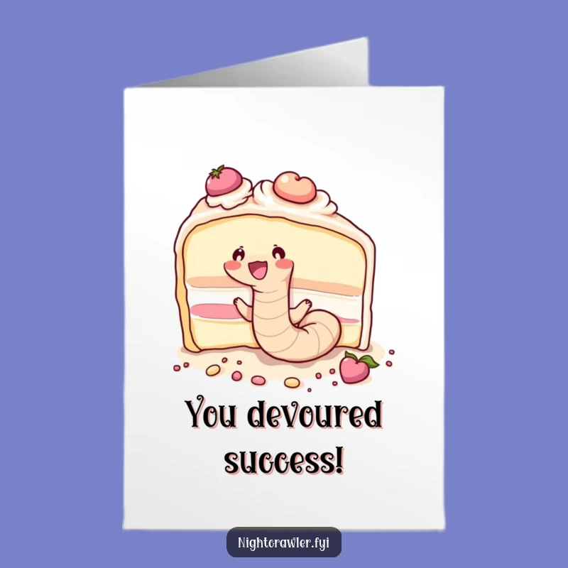 Free Printable Congrats Card: Worm Cake Burrow, Funny Downloadable Gift