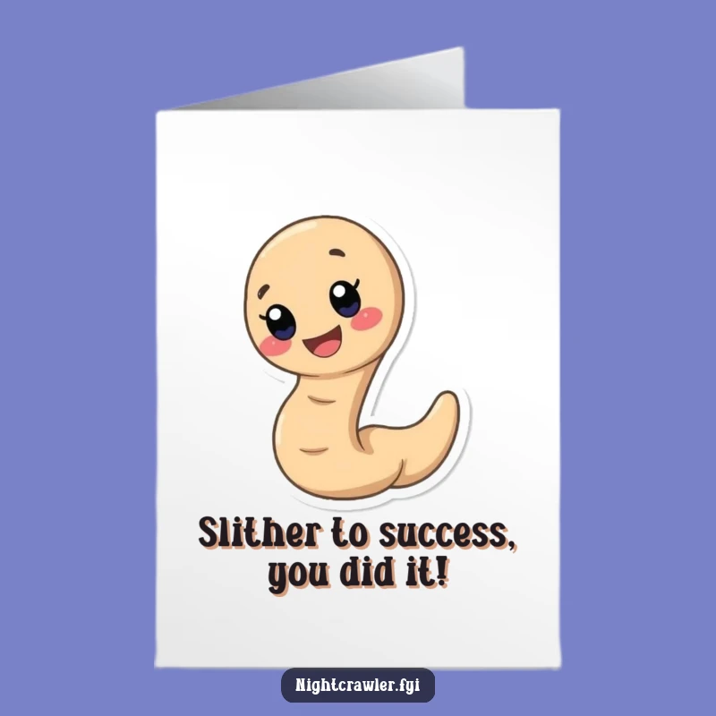 Free Printable Worm Congrats Card - Smiling Character Downloadable Celebration