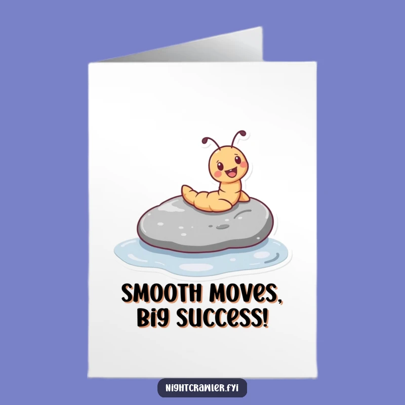 Funny Free Printable Congrats Card: Worm Sliding Pebble, Humorous Downloadable Gift
