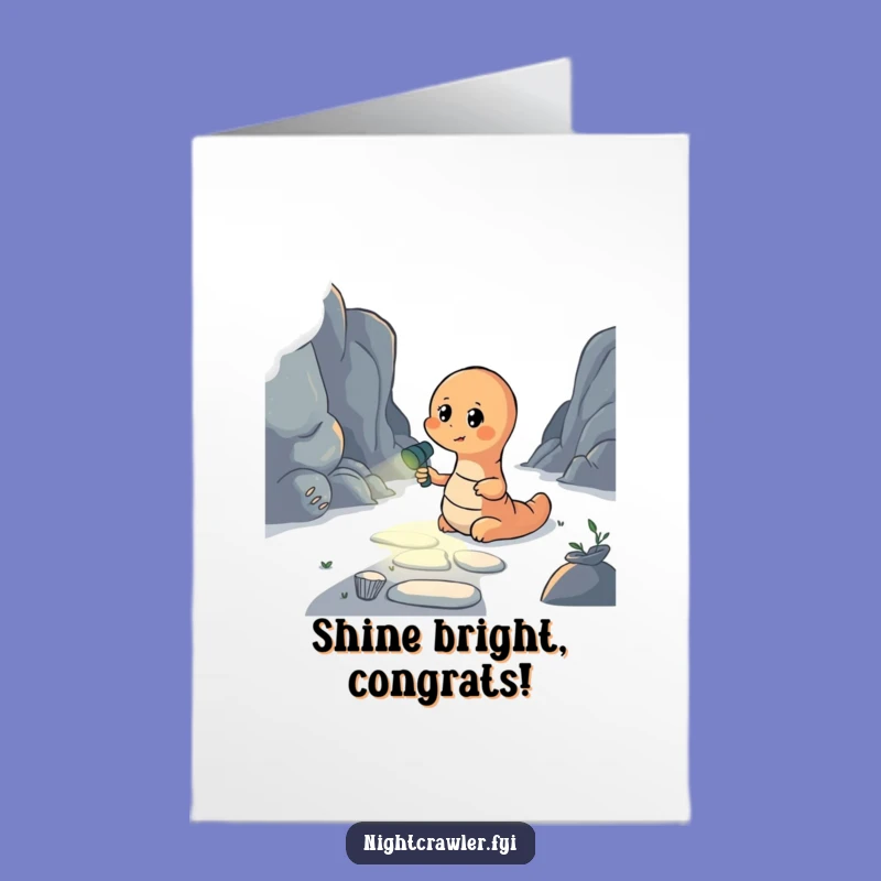 Congrats Earthworm Flashlight Path Free Printable Greeting Card