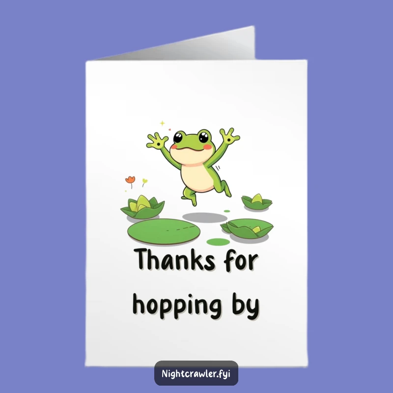 Free Printable Frog Thank You Card - Funny Jumping Downloadable Gift for Gratefulness