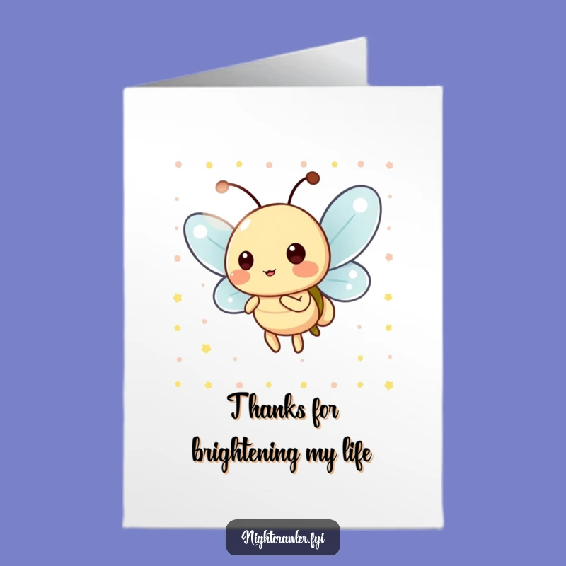 Free Printable Thank You Card: Blinking Firefly - Glowing Downloadable
