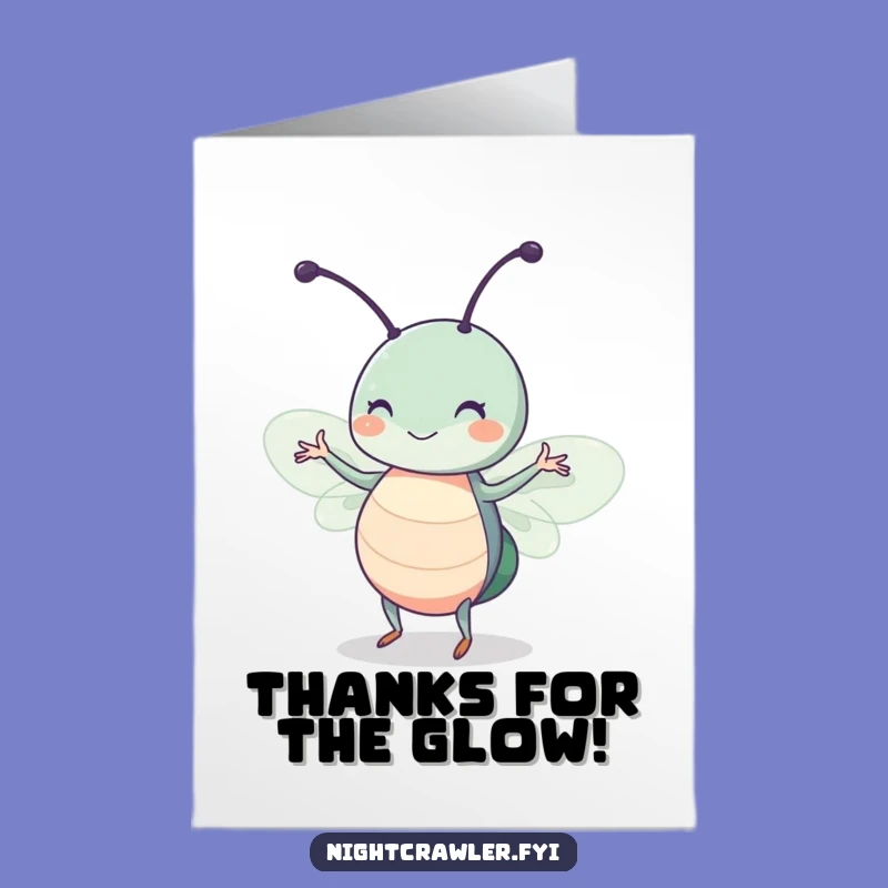 Free Printable Thank You Card: Dancing Bug's Moonlight Gratitude, Funny Downloadable Gift