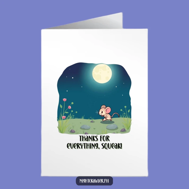 Free Printable Thank You Card: Moonlit Mouse's Quick Thanks for a Kind Gift