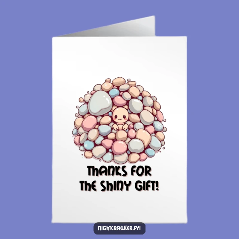 Free Printable Thank You Card: Worm Peeking From Sparkly Pebbles Funny