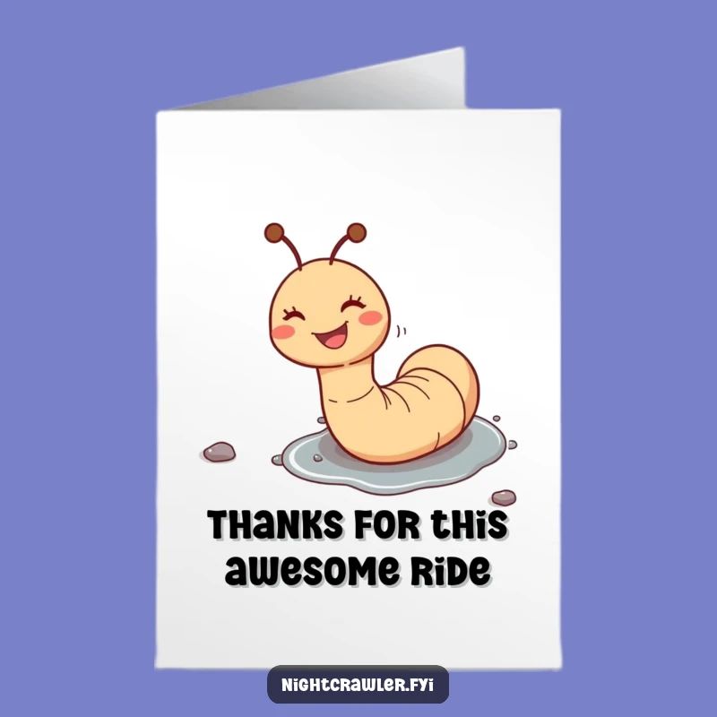 Free Printable Thank You Card: Worm's Joyful Pebble Slide Gratitude