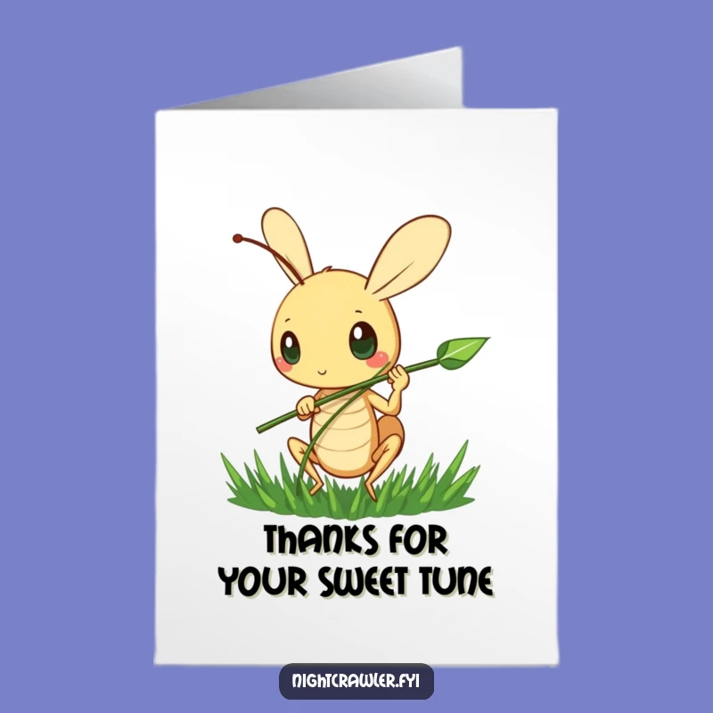 Funny Free Printable Thank You Card: Cricket Grass Strumming Downloadable
