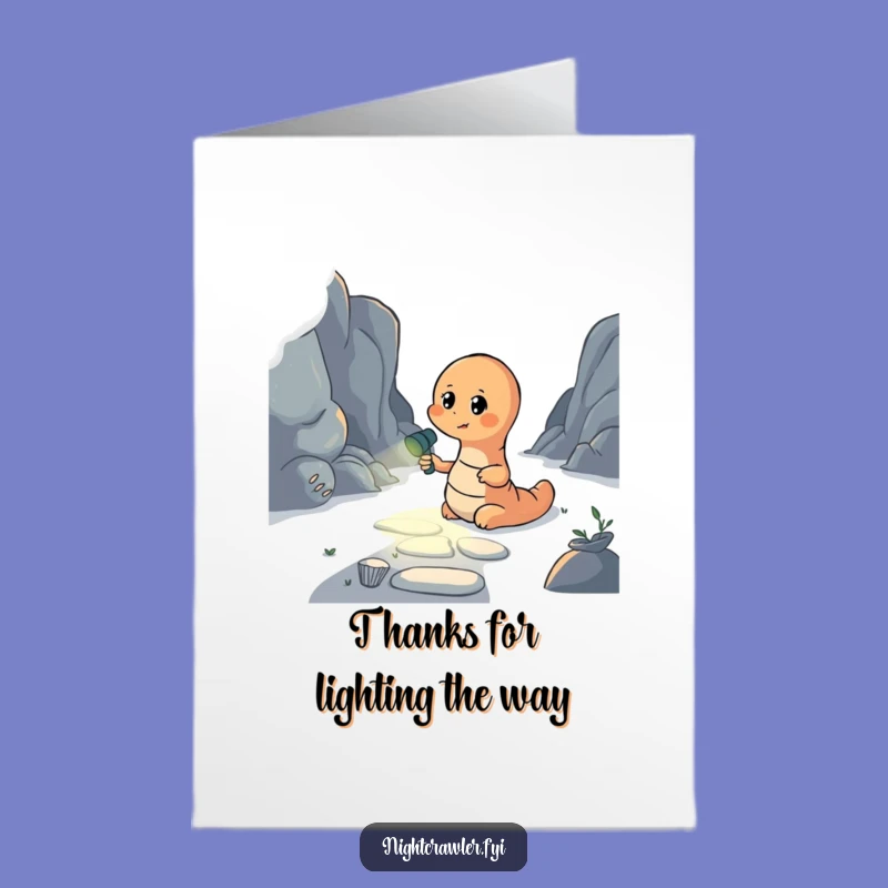 Thank You Earthworm Light Free Printable Greeting Card