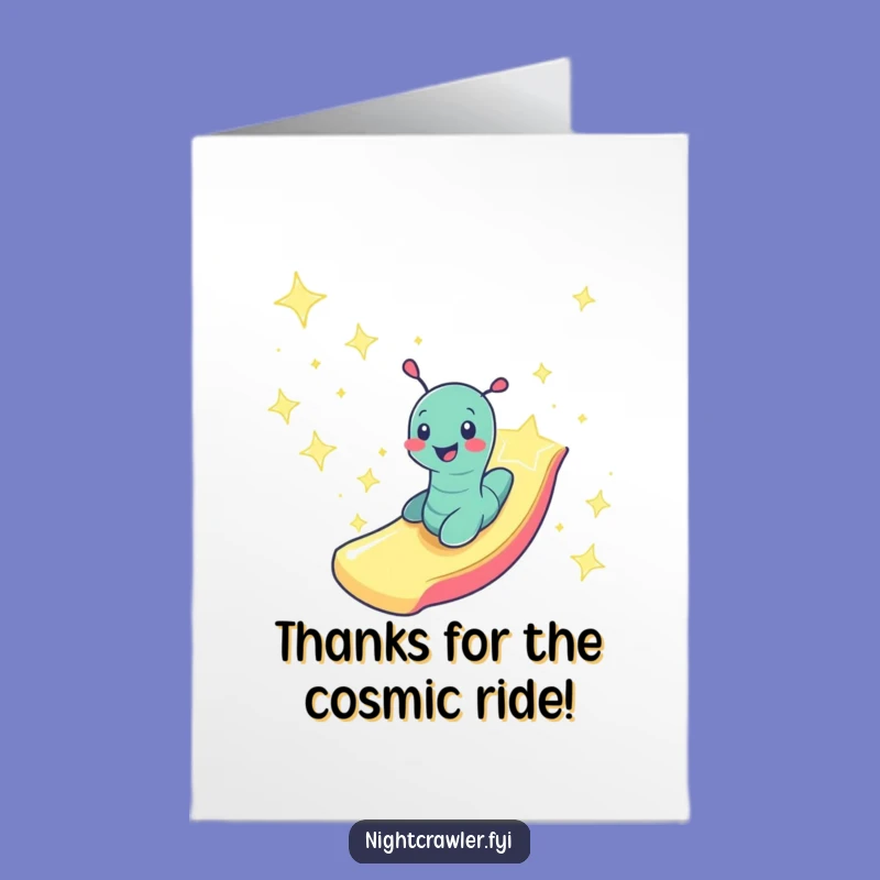 Free Printable Thank You Card: Starlight Worm Slide, Funny Downloadable Gift