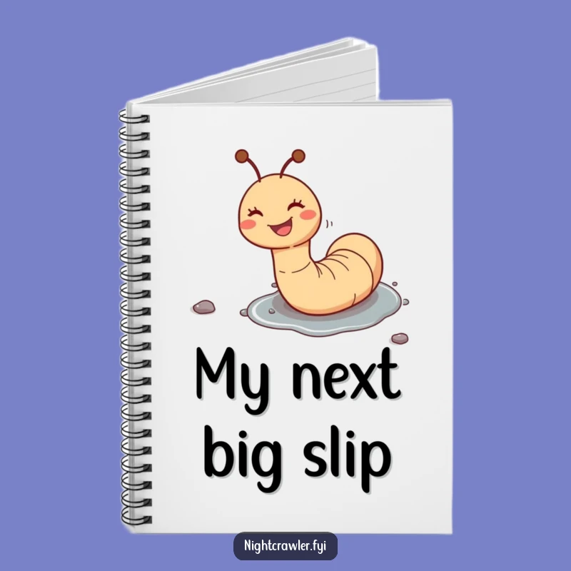 Funny Worm Sliding Pebble Notebook: Jot Down Funny Ideas