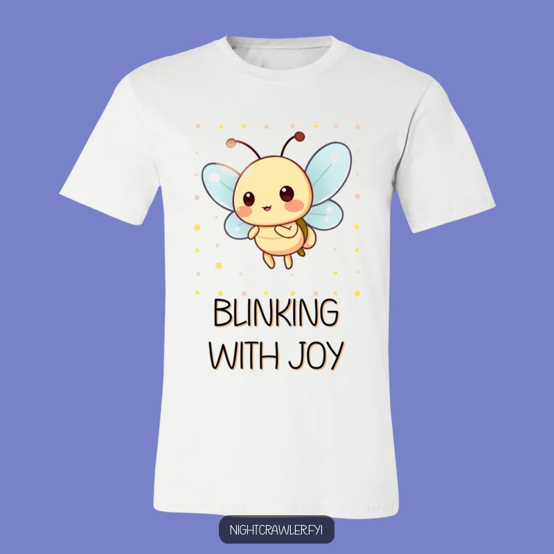 Funny Blinking Light T-Shirt, Cheerful Firefly Character Tee for Fun