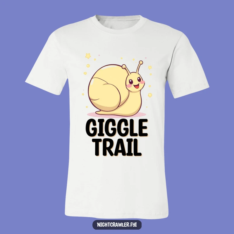 Funny Kawaii Snail T-Shirt - Shimmering Giggle Trail Tee