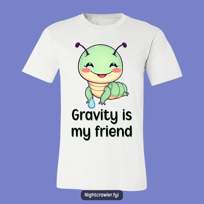 Funny Night Crawler Dewdrop Slide T-Shirt: Cheerful Character Tee for Humor Lovers