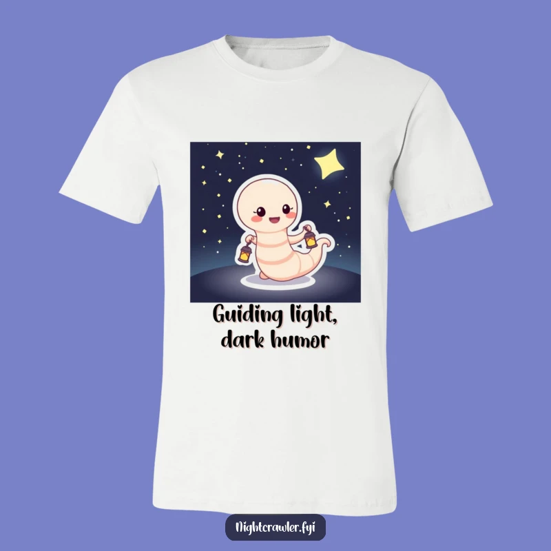 Funny Worm Lantern T-Shirt: Cozy Night Adventure Funny Gift for Worm Lovers