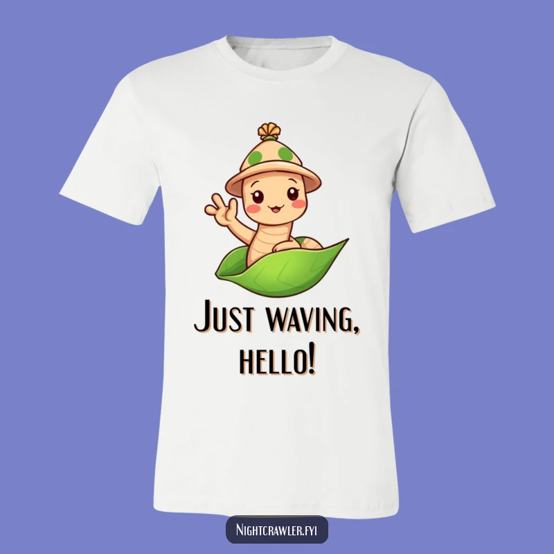 Funny Earthworm Hat T-Shirt: Cute Waving Worm, Perfect Casual & Gift