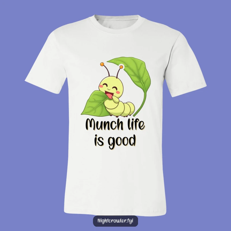 Funny Caterpillar Munching Tee: Show Off Your Love for Snacks
