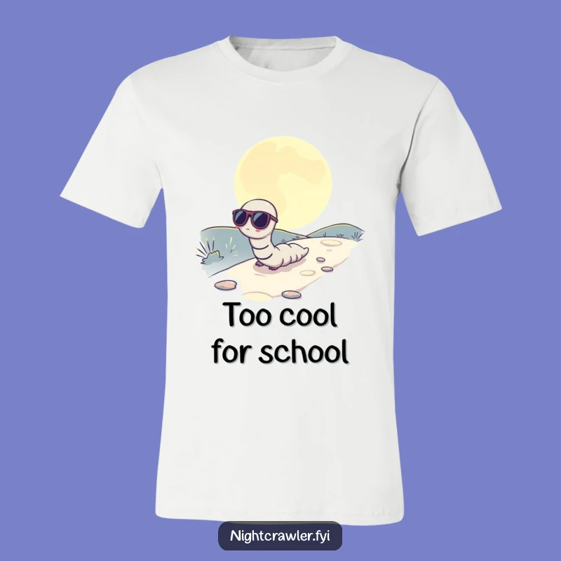 Funny Moonlit Worm T-Shirt: Sunglasses Vibe, Chill Journey, Great Funny Gift