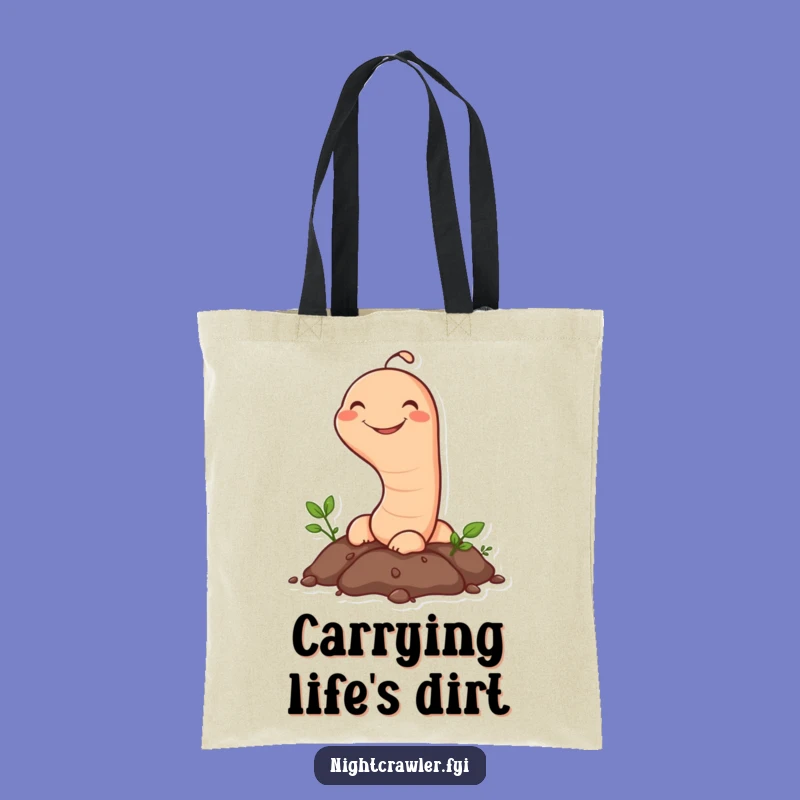 Funny Earthworm Tote Bag: Garden Grin Carry-All - Great Gift
