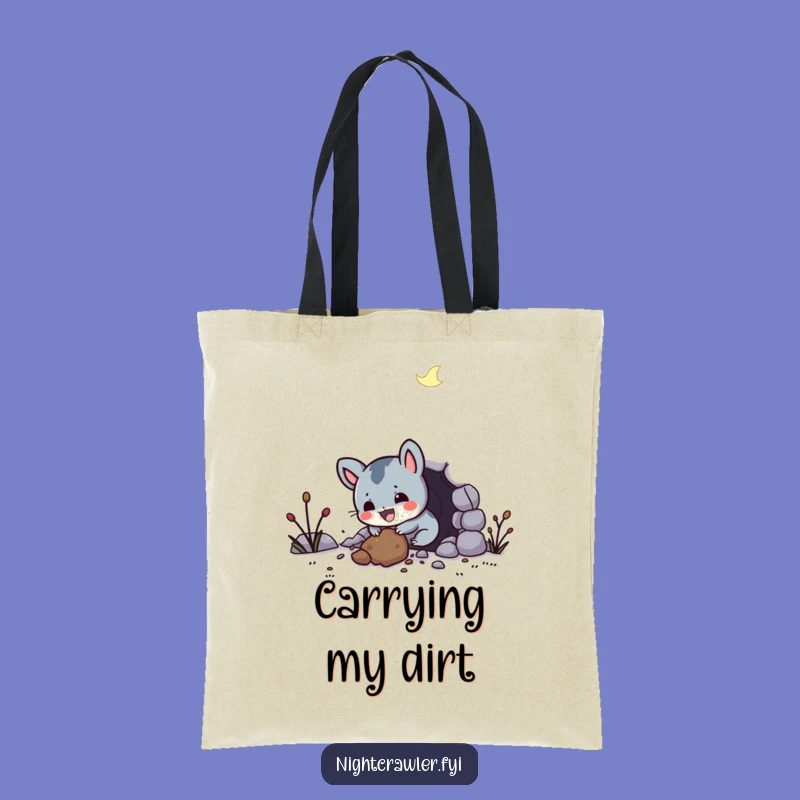 Funny Night Creature Tote Bag - Giggle-Worthy Gift for Digging Enthusiasts