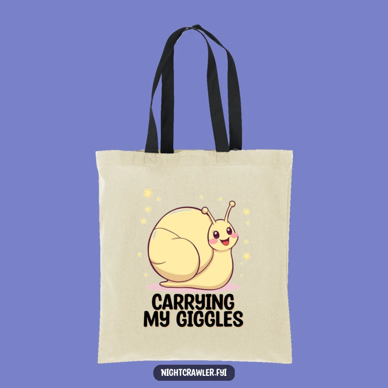 Funny Kawaii Snail Tote Bag - Shimmering Giggle Carryall