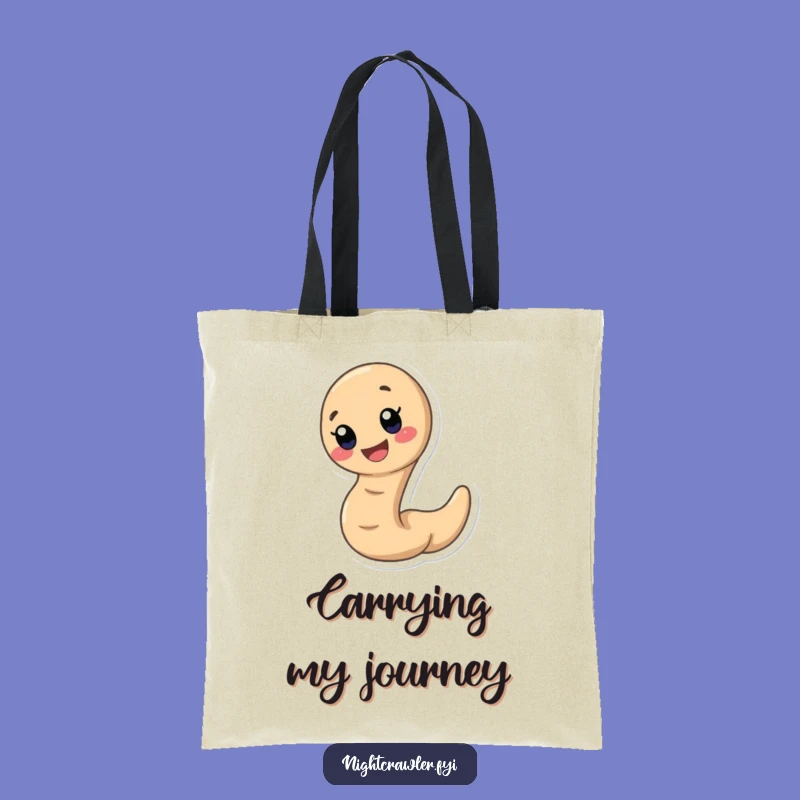 Funny Earthworm Tote Bag - Speedy Smile Carryall