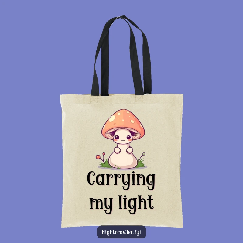 Funny Shy Worm Mushroom Tote Bag - Carry Your Gentle Charm