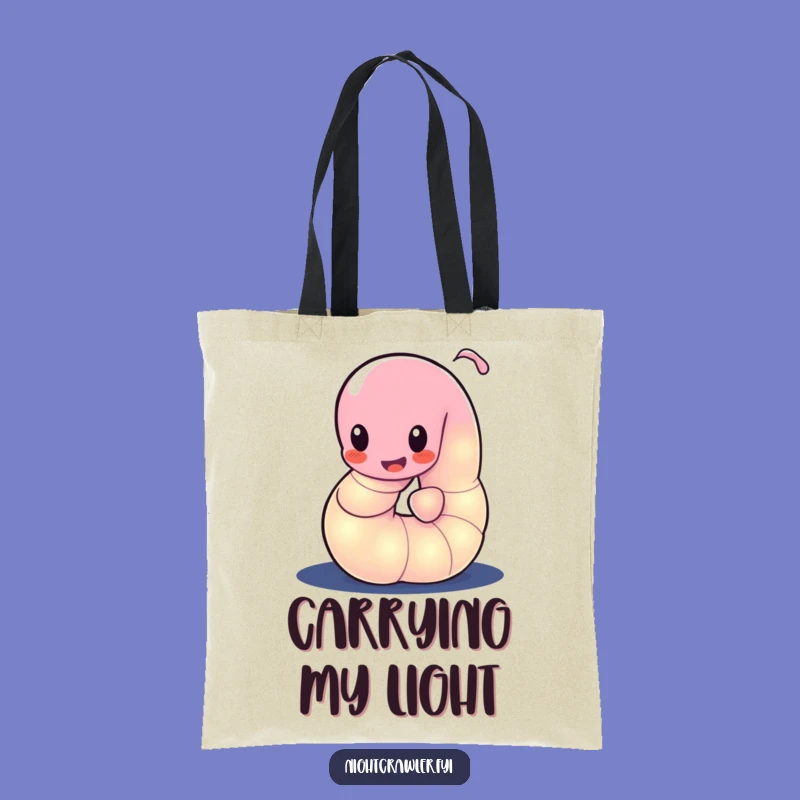 Funny Glowing Worm Tote Bag: Light Up Your Day, Practical Funny Gift