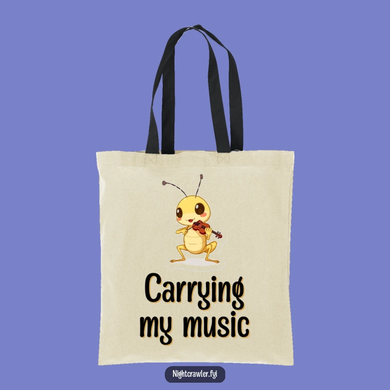 Funny Cricket Violin Tote Bag: Carry Your Music and Essentials