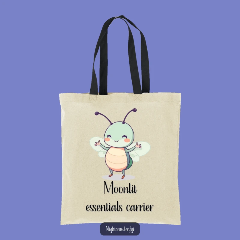 Funny Dancing Insect Tote Bag: Cute Moonlight Bug Canvas Bag, Giftable