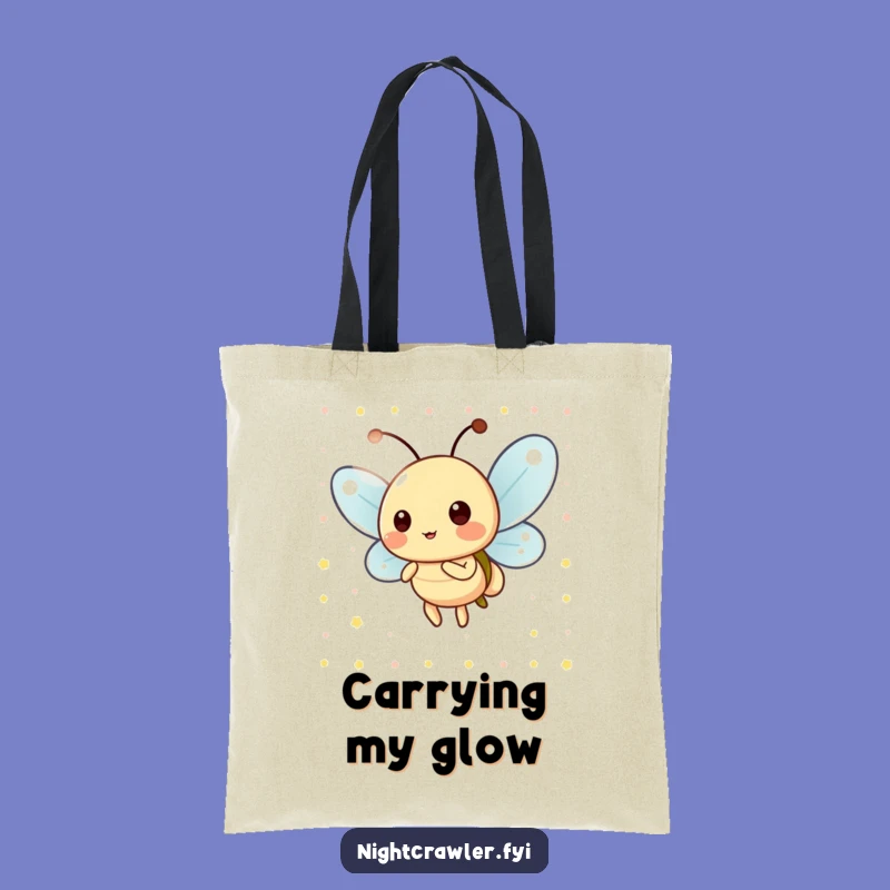 Funny Firefly Flicker Tote Bag, Playful Character Carry-all for Daily Light