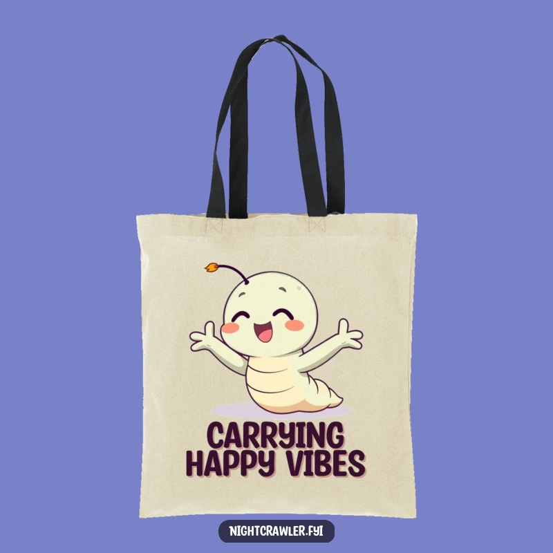 Funny Happy Night Crawler Tote Bag: Carry Smiles and Gentle Breezes