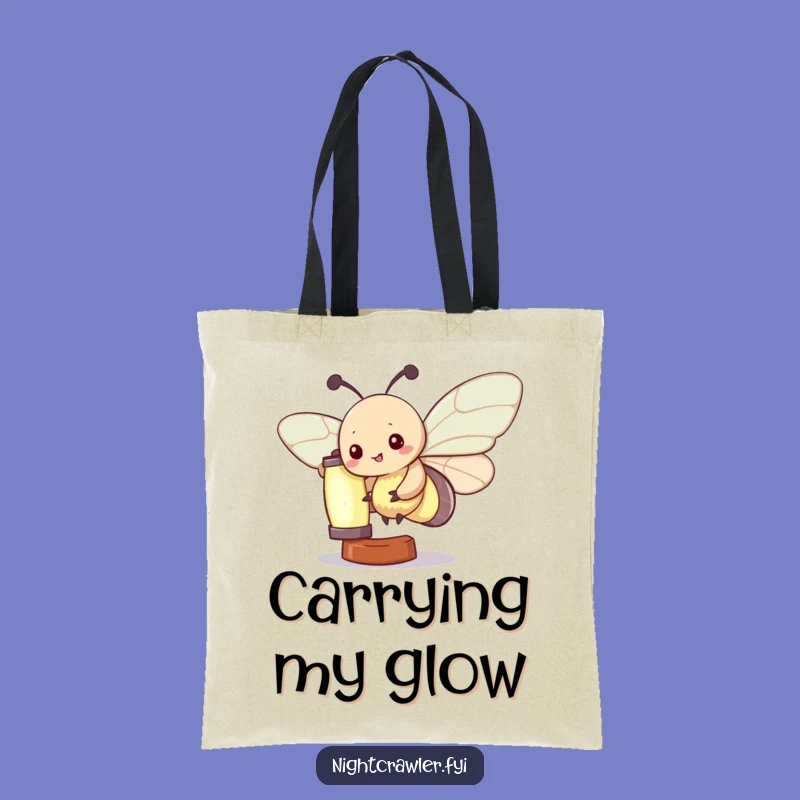 Funny Kawaii Moth Tote Bag: Stylish & Humorous Glowing Lantern Carry-All - Great Gift