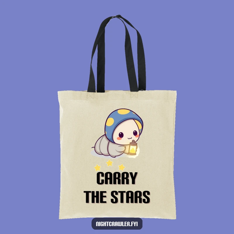 Funny Night Crawler Star Tote Bag: Chic & Guiding Carryall Gift