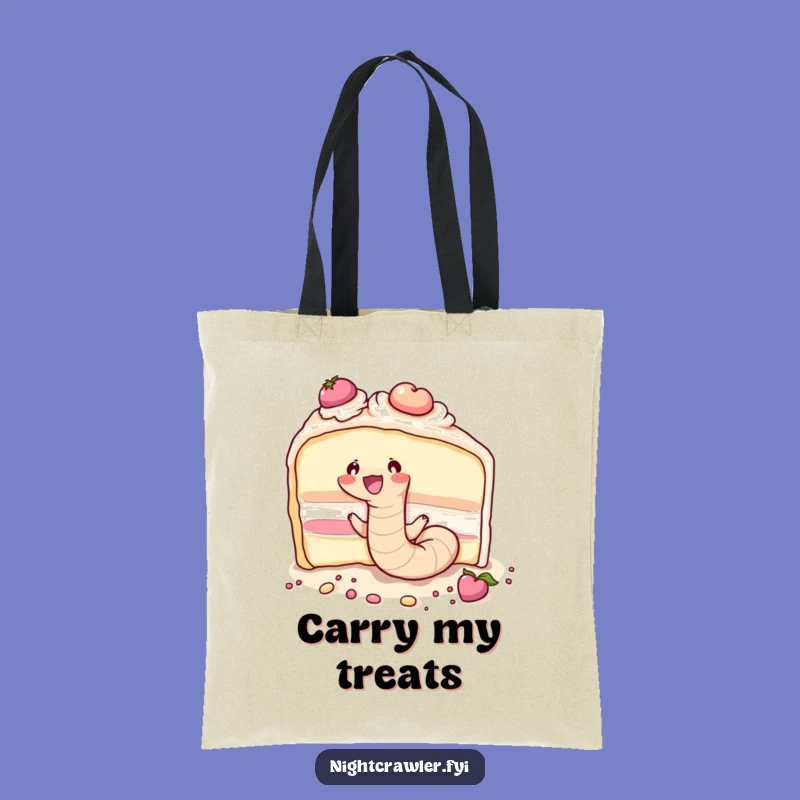 Funny Worm Cake Haul Tote Bag - Cute Character Deal, Perfect Funny Gift