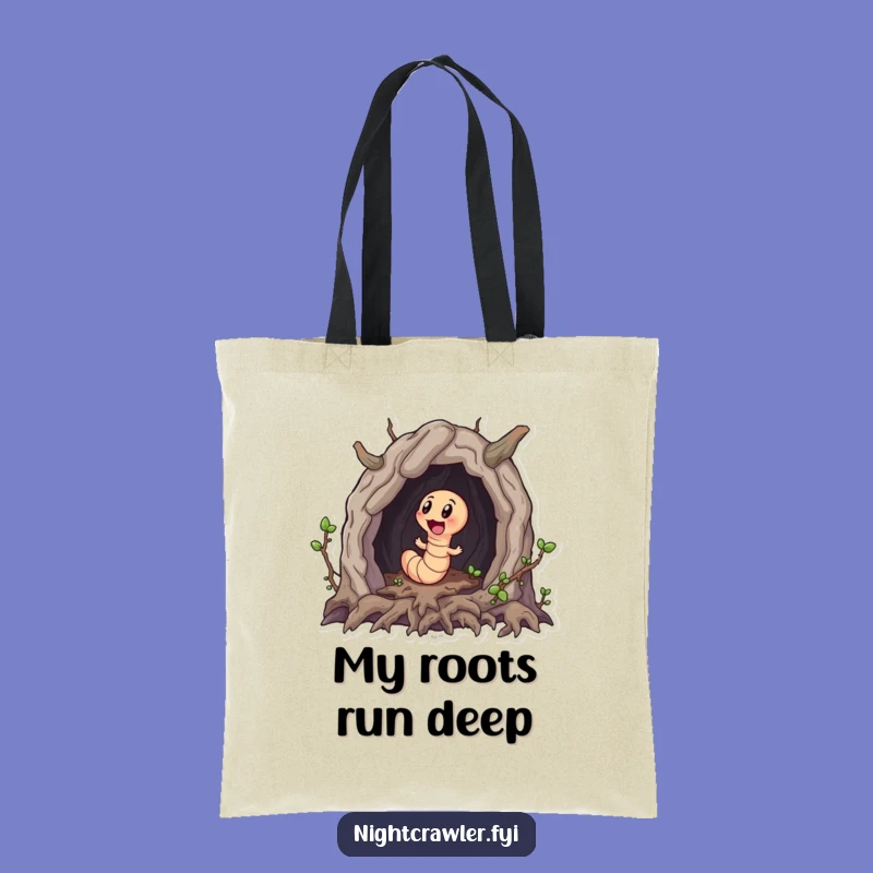 Funny Worm Explorer Tote Bag - Durable Worm's Root Cave Adventure Carryall