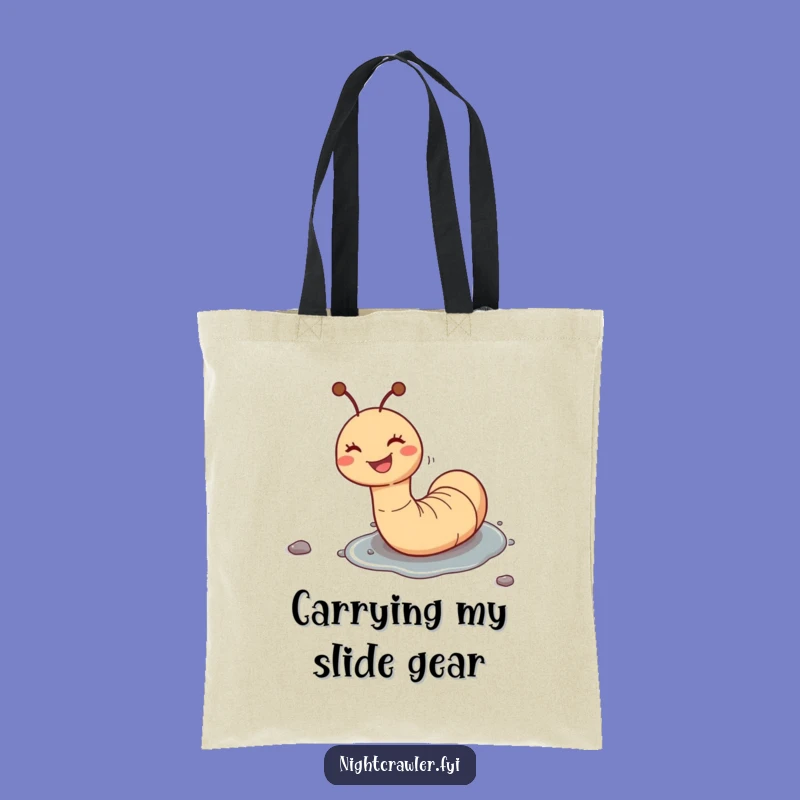 Funny Worm Sliding Pebble Tote Bag: Carry Your Laughs in Style