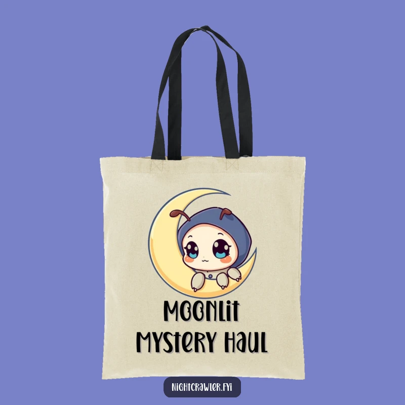 Funny Night Crawler Moon Tote Bag: Chic & Curious Carryall Gift
