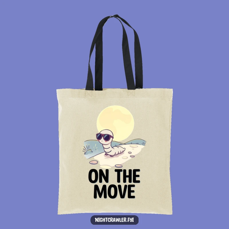 Funny Moonlit Worm Tote Bag: Sunglass Style, Carry Your Cool, Funny Gift